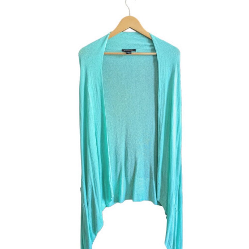 BCBGMaxAzria Turquoise Long Open-Front Cardigan